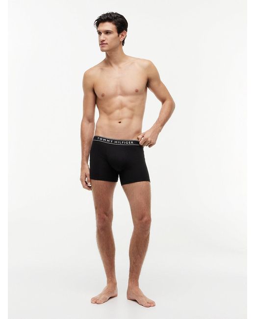 Tommy Hilfiger Black 3-Pack Essential Logo Boxer Briefs for men