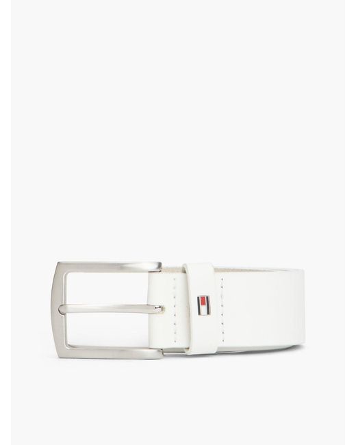 Cintura Denton Con Bandierina Sul Passante di Tommy Hilfiger in White da Uomo