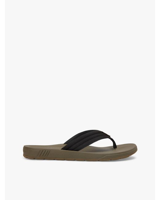 Tommy Hilfiger Black Padded Strap Contoured Footbed Flip-flops for men