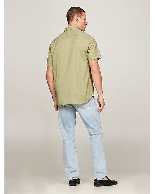 Tommy Hilfiger Regular Overhemd Met Korte Mouw En Microprint in het Green voor heren