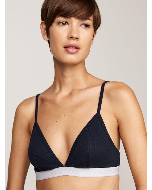 Reggiseno Hilfiger Monotype A Triangolo di Tommy Hilfiger in Black
