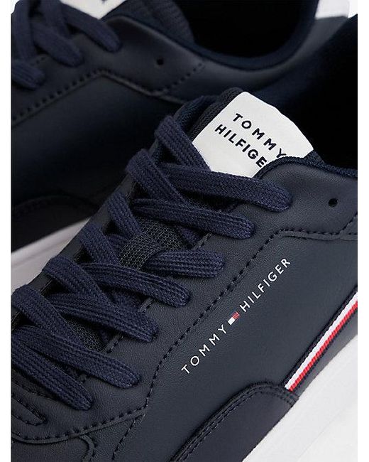 Tommy Hilfiger Basketbalsneaker Met Profielzool En Leer in het Blue voor heren