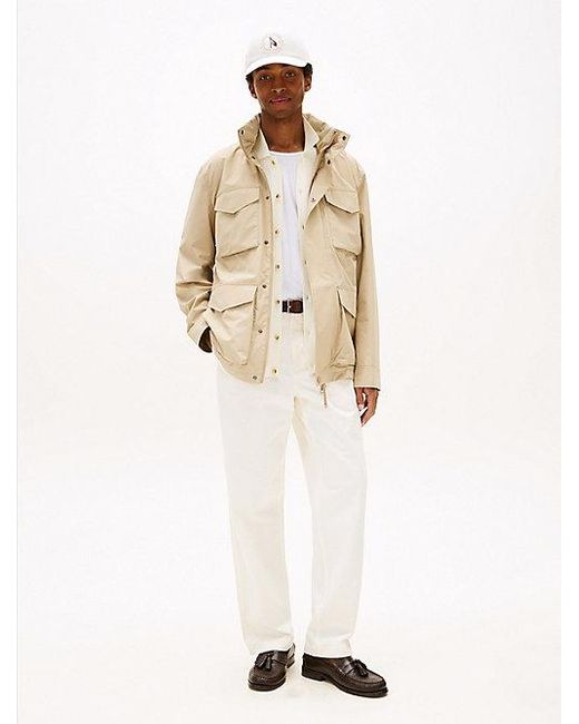 Tommy Hilfiger Field Jacket Met Opvouwbare Capuchon in het Natural voor heren