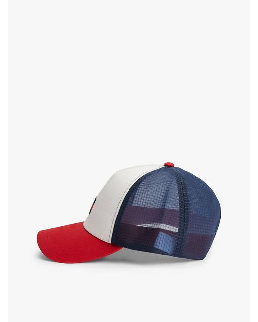 Tommy Hilfiger White Heritage Signature Colour-Blocked Trucker Cap for men