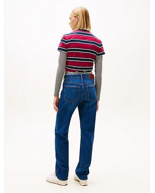 Vaqueros Slim De Talle Medio Con Pernera Recta Tommy Hilfiger de color Blue