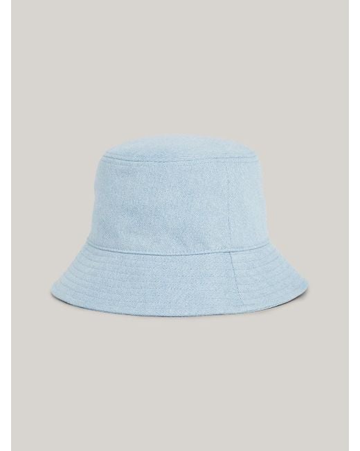 Tommy Hilfiger Blue Logo Embroidery Denim Bucket Hat