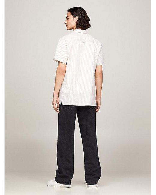 Tommy Hilfiger Seersucker Overhemd Met Strepen in het White voor heren