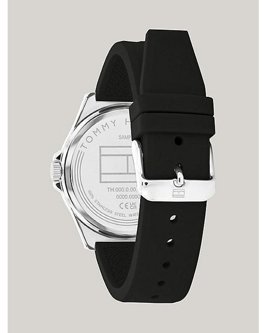 Reloj con correa de silicona negra Tommy Hilfiger de hombre de color Black