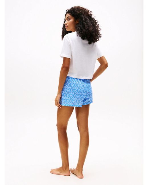 Ensemble De Pyjama Avec Short À Imprimé Tommy Hilfiger en coloris Blue