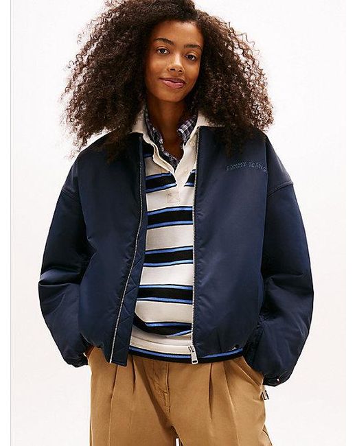 Tommy Hilfiger Blue Bomberjacke Mit Aufgesticktem Rücken-Logo
