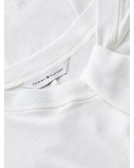 Tommy Hilfiger White Knot Textured Jersey Sleeveless Top