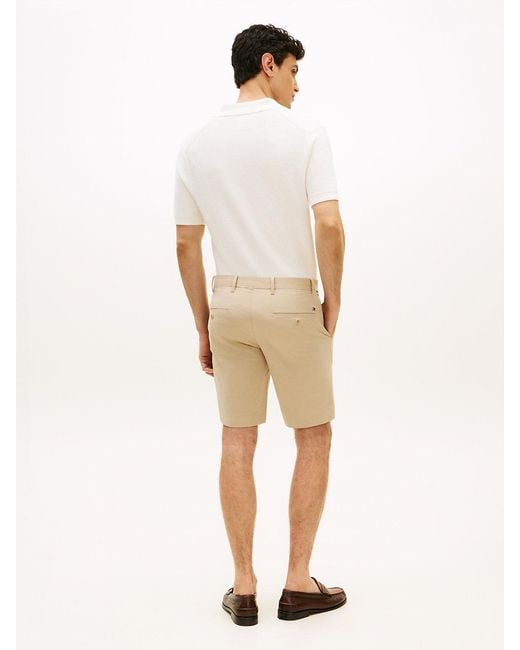 Tommy Hilfiger Natural Denton Straight Fit Belted Chino Shorts for men