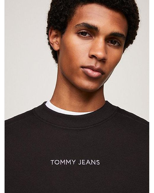 Tommy Hilfiger Classics Boxy Fleece Sweatshirt Met Logo in het Black voor heren