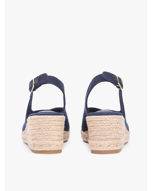 Tommy Hilfiger Blue Hemp Slingback Wedge Espadrilles
