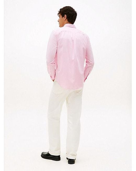Tommy Hilfiger Th Flex Regular Fit Hemd Mit Nadelstreifen in Pink für Herren