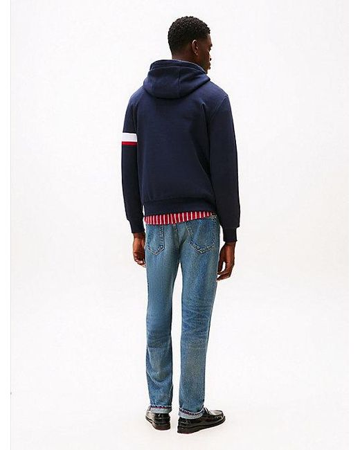 Tommy Hilfiger Fleece Hoodie Met Logo in het Blue voor heren