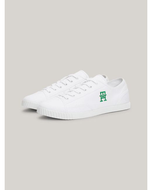 Tommy Hilfiger White Th Monogram Comfort Canvas Trainers