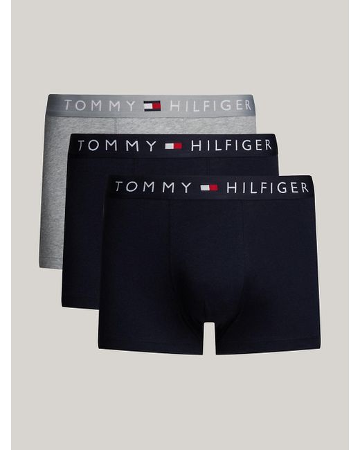 Tommy Hilfiger Blue 3-pack Th Original Logo Trunks for men