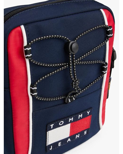 Tommy Hilfiger Blue Archive Colour-Blocked Crossbody Reporter Bag for men