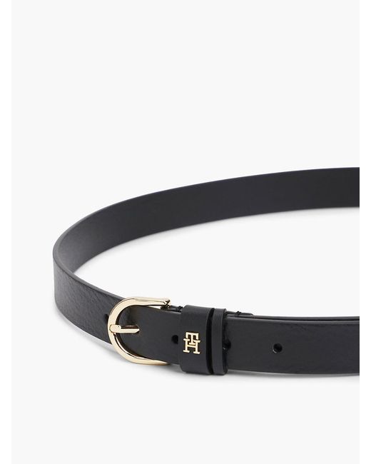 Tommy Hilfiger Black Th Monogram Leather Belt