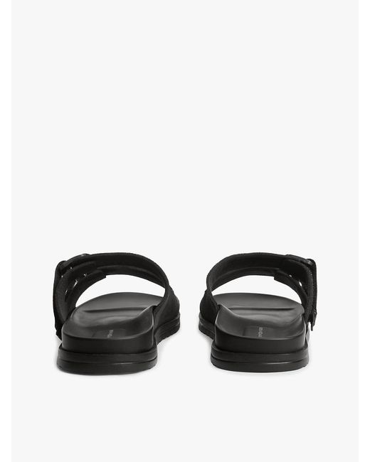 Tommy Hilfiger White Webbing Strap Buckle Suede Sandals for men