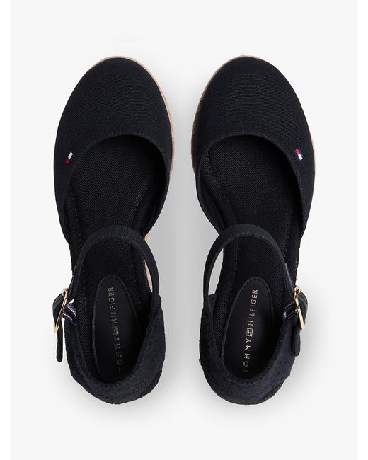 Tommy Hilfiger Blue Canvas Wedge Espadrilles