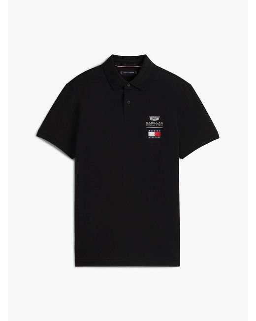 Tommy Hilfiger Black Th X Cadillac Formula 1® Team Logo Polo Shirt for men