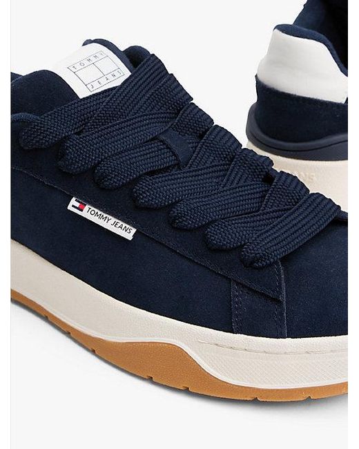 Tommy Hilfiger Suède Sneaker Met Logo in het Blue voor heren