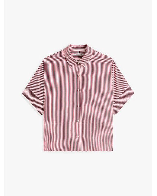 Tommy Hilfiger Overhemd Met Korte Mouwen En Vlag in het Pink