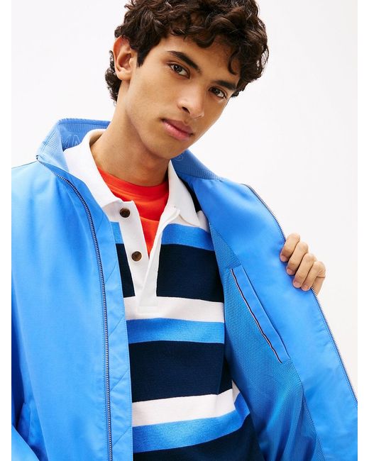 Tommy Hilfiger Blue Collar Logo Water Repellent Zip-Thru Jacket for men