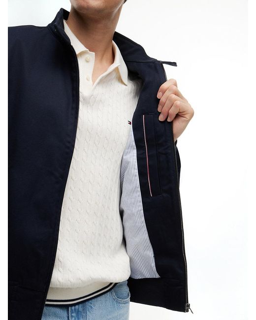 Tommy Hilfiger Blue Twill Harrington Jacket for men