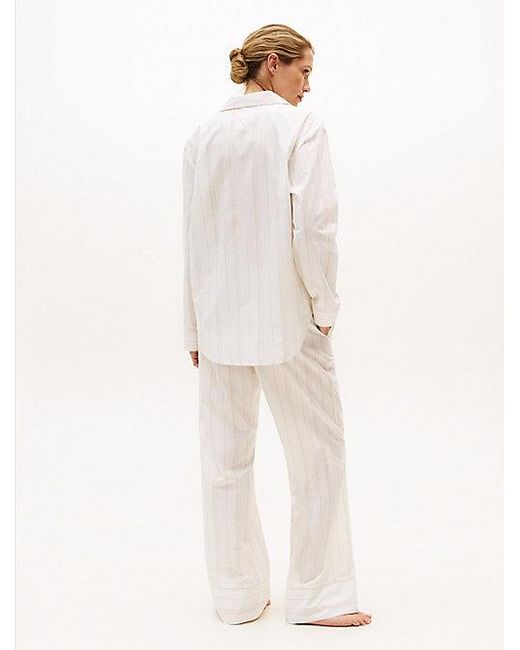Camisa De Pijama Amplia En Popelín Tommy Hilfiger de color White