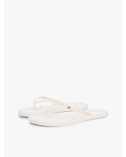 Tommy Hilfiger Natural Chic Enamel Flag Flip-flops