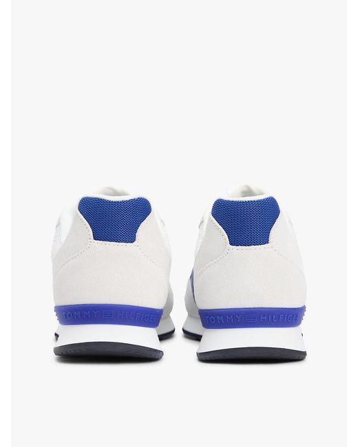 Tommy Hilfiger White Mixed Texture Mesh Cleat Trainers for men