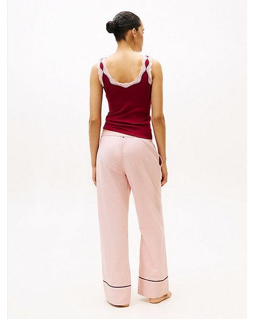 Tommy Hilfiger Red Essential Pyjamahose Aus Fischgrät-Flanell