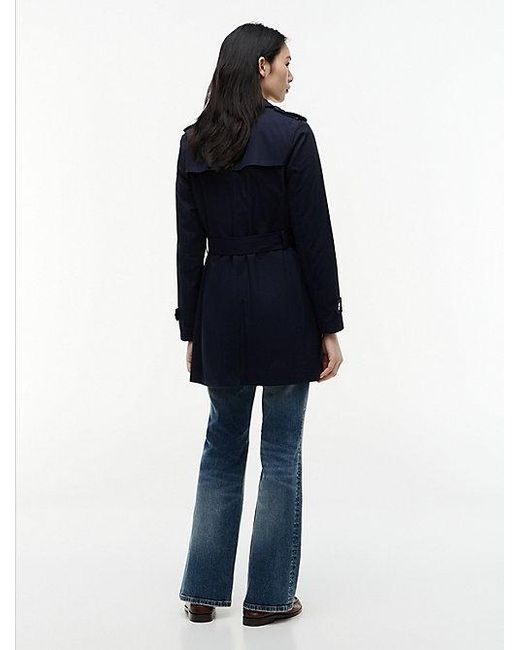 Tommy Hilfiger Single-Breasted Trenchcoat in het Blue