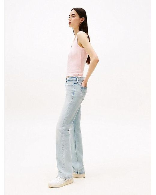 Tommy Hilfiger White Maddie Bootcut Jeans Mit Fade-Effekten