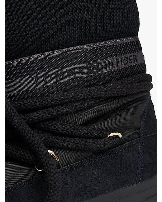 Botas De Nieve Con Cordones Tommy Hilfiger de color Black