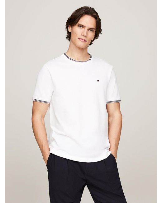 Tommy Hilfiger White Signature Tipped T-shirt for men