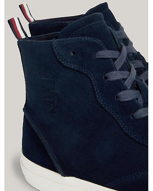 Zapatillas Premium de ante y corte alto Tommy Hilfiger de hombre de color Blue