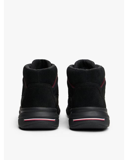 Tommy Hilfiger Black Leather Hybrid Warm Lined Boots for men