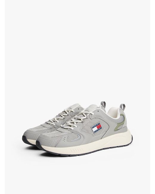 Sneakers Con Mix Di Texture E Logo di Tommy Hilfiger in White da Uomo