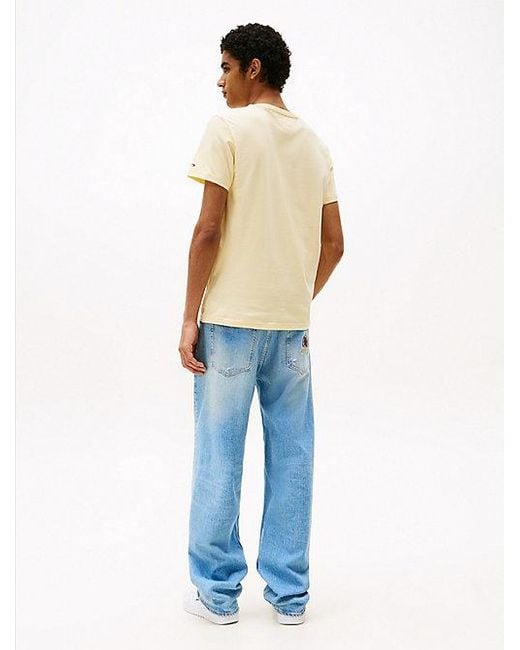 Tommy Hilfiger Slim Fit T-Shirt Met Bubbellogo in het Natural voor heren