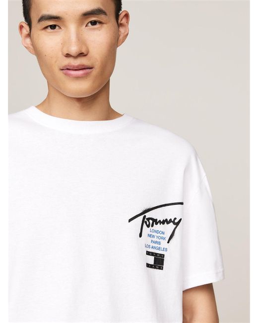 Tommy Hilfiger White Back Logo Crew Neck T-shirt for men