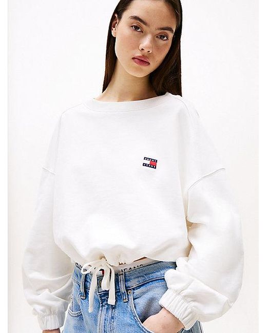 Sudadera De Corte Holgado Con Parche Tommy Hilfiger de color White