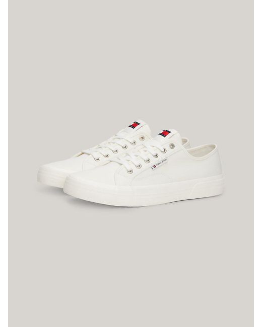 Tommy Hilfiger Natural Lace-up Canvas Trainers for men