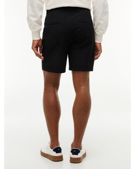 Tommy Hilfiger Black Dover Flag Embroidery Regular Fit Chino Shorts for men