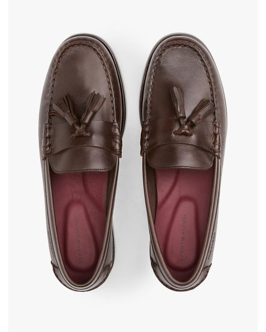 Mocassins À Pampilles En Cuir Tommy Hilfiger pour homme en coloris White