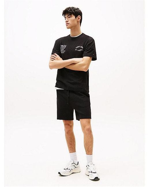 Camiseta Amplia Con Gráfico Trasero Tommy Hilfiger de hombre de color Black