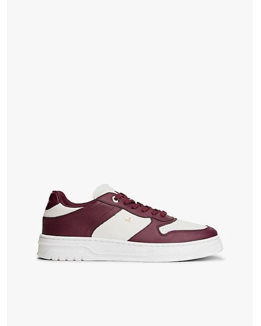 Tommy Hilfiger Purple Leder-Sneaker Mit Cupsole